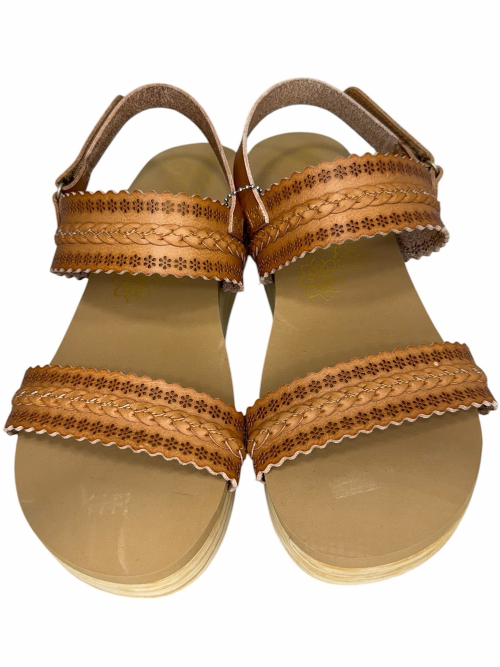 NWOT Skechers Cali Luxe Foam Wedge Sandals Women’s Size 11 Tan Cognac Boho